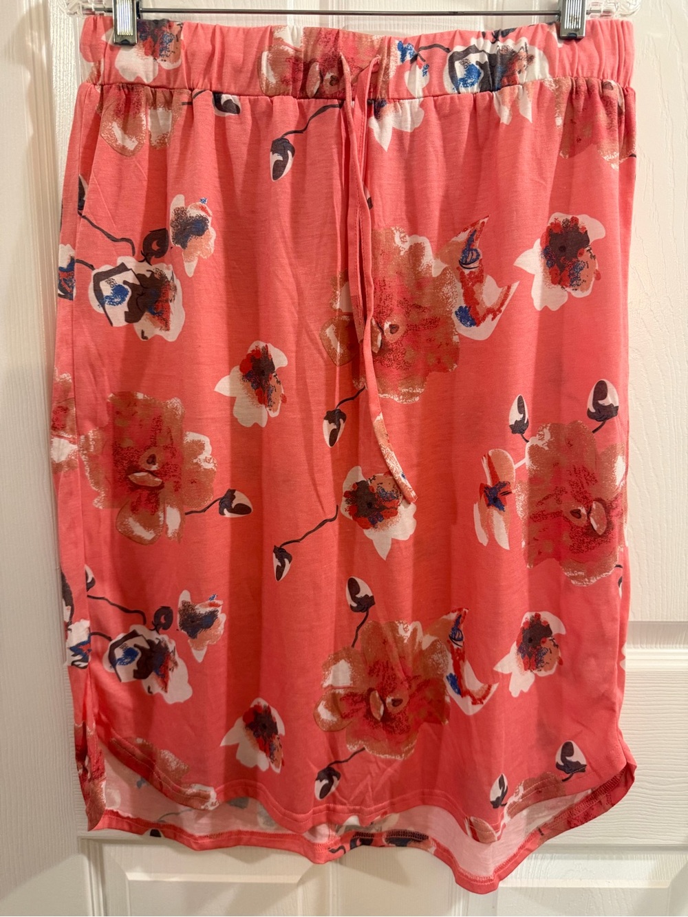 Tickled Teal Floral Drawstring Skirt Size 2X
